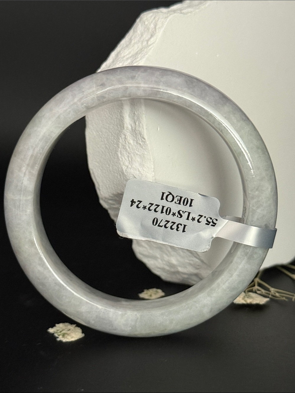 Elegant Light Lavander Green Jade Bangle Bracelet